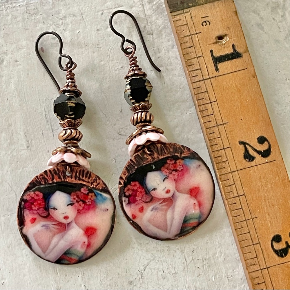ARTISAN Earrings “Sakura Dreamscape” - Dangles - Picture 9 of 10